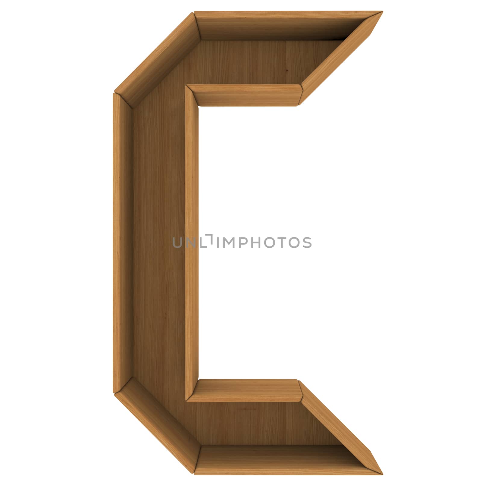 Wooden cabinet-letter. Isolated render on a white background