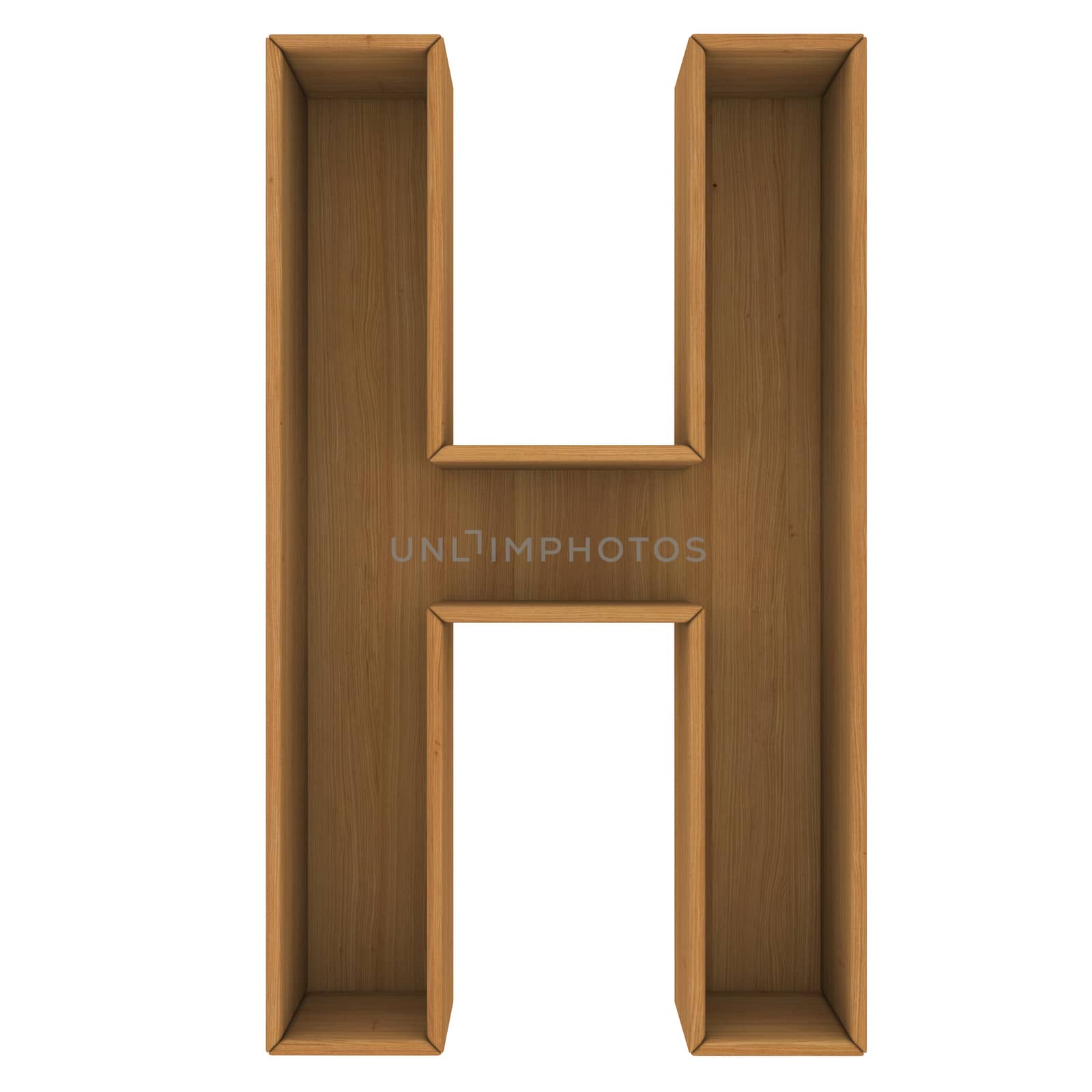 Wooden cabinet-letter. Isolated render on a white background