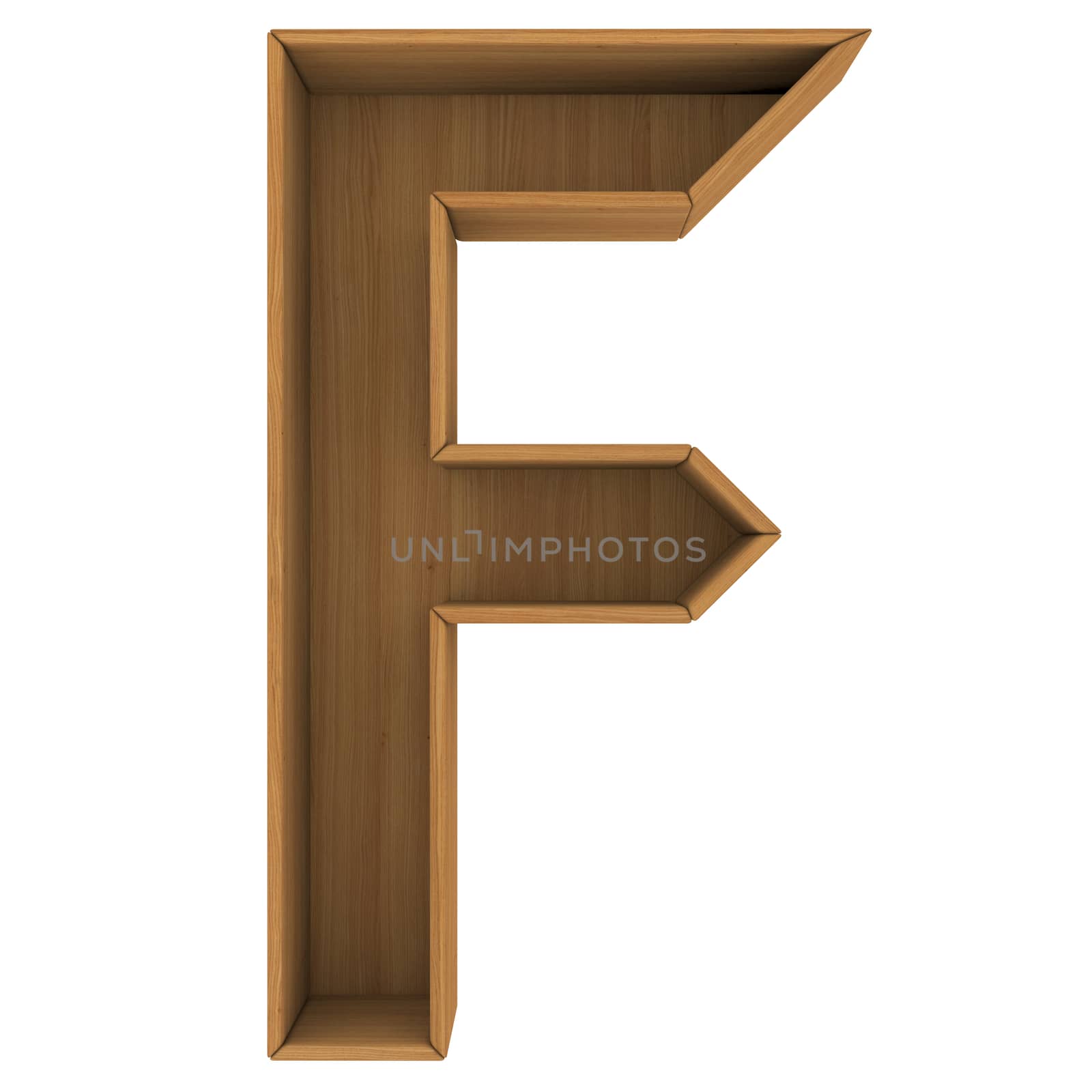 Wooden cabinet-letter. Isolated render on a white background