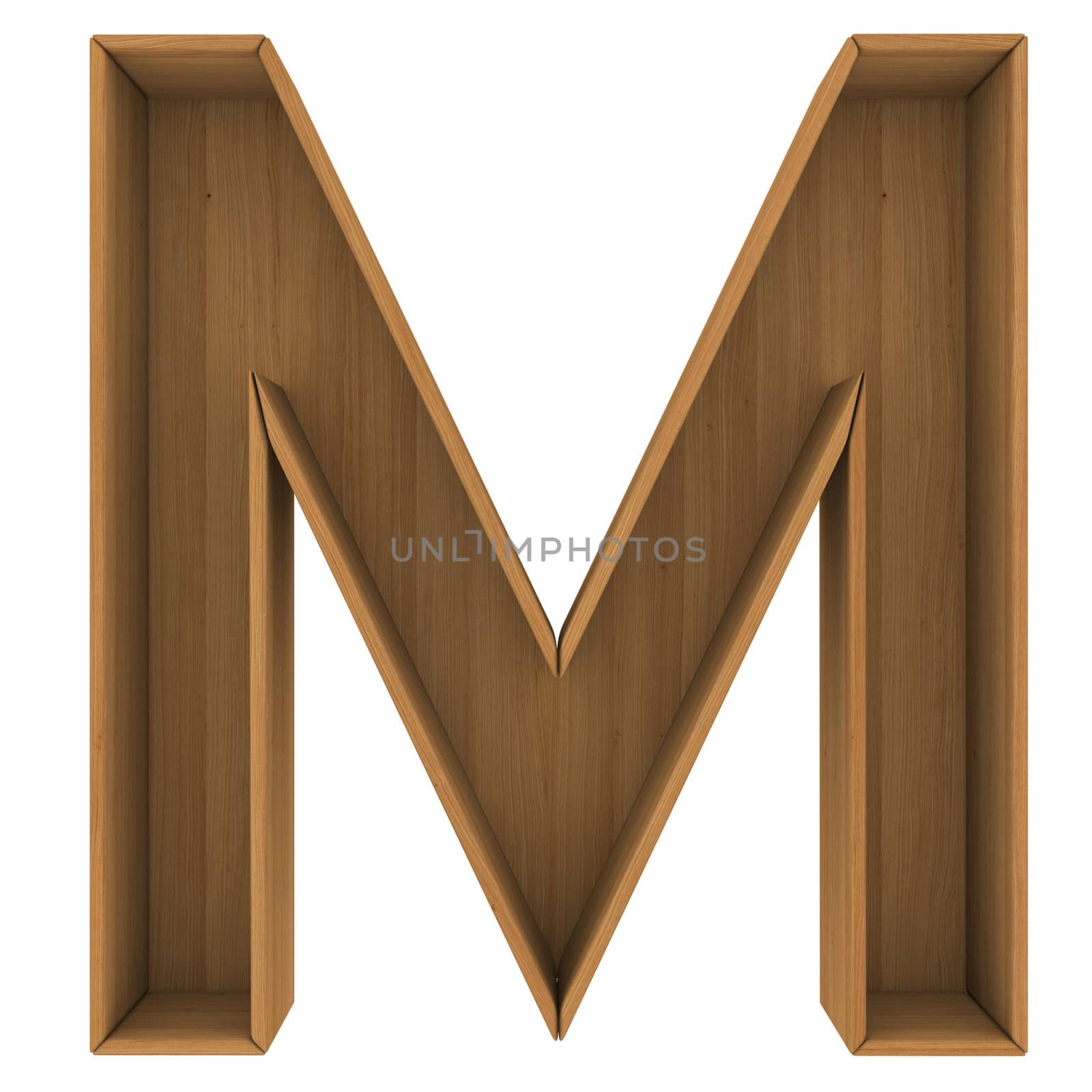 Wooden cabinet-letter. Isolated render on a white background