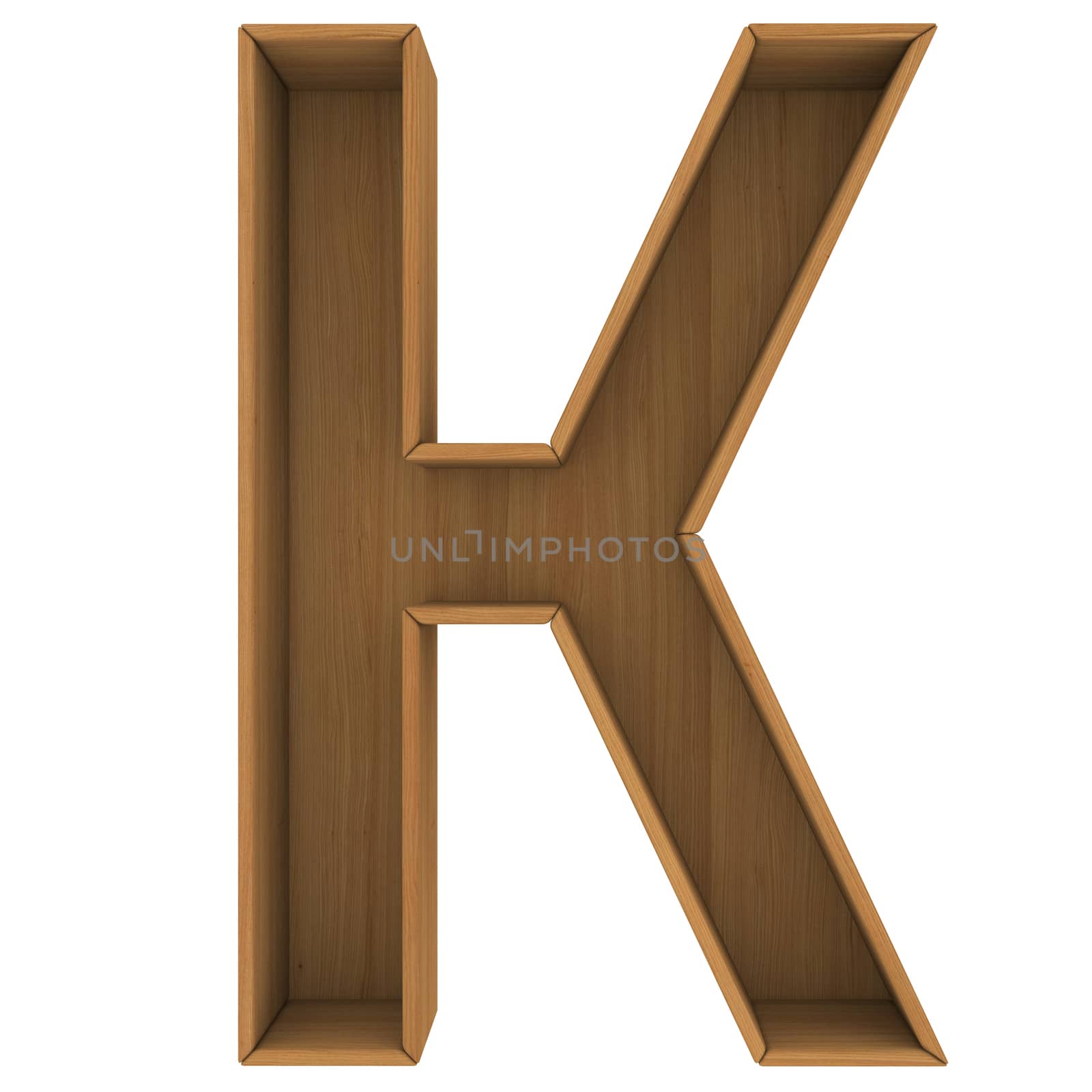 Wooden cabinet-letter. Isolated render on a white background