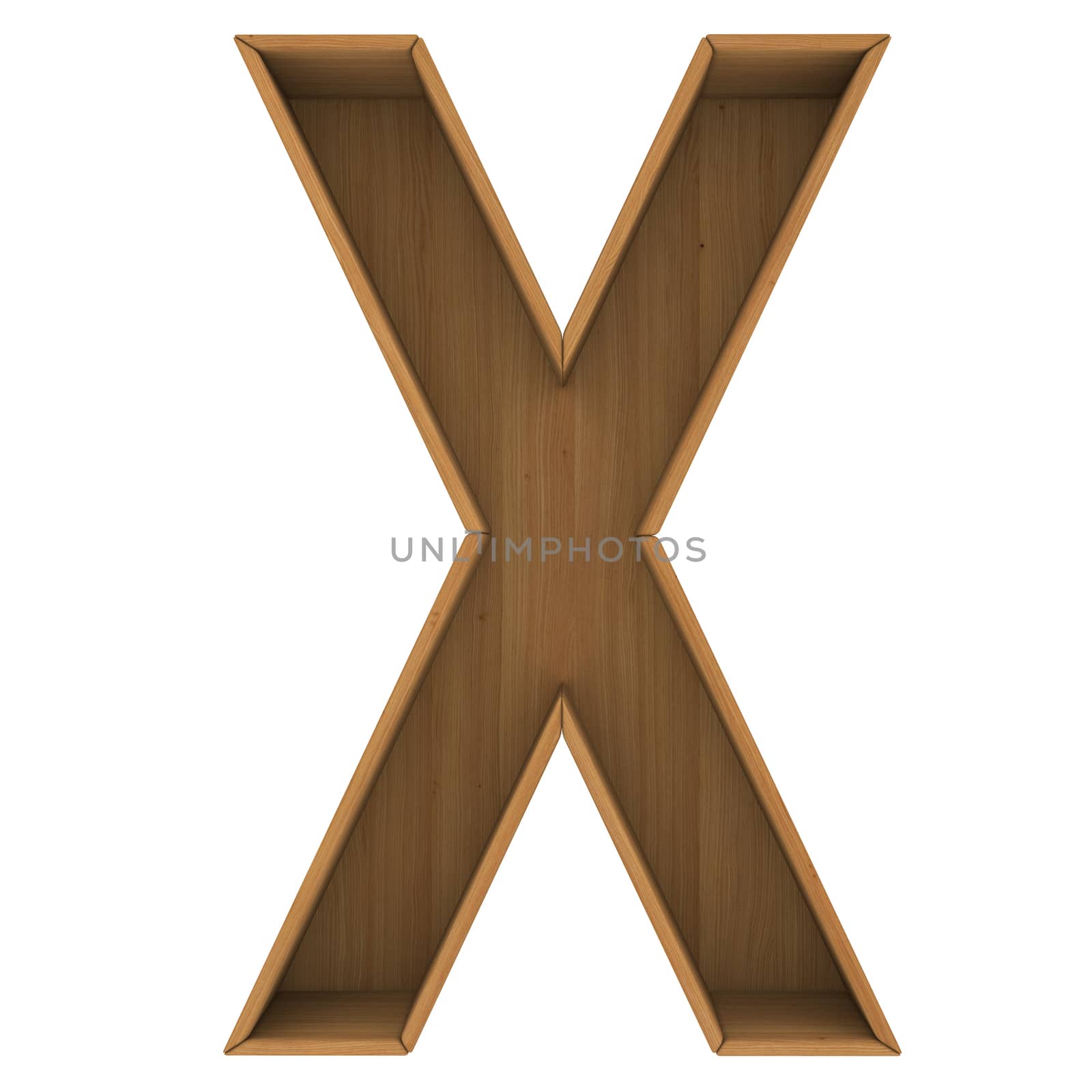 Wooden cabinet-letter. Isolated render on a white background