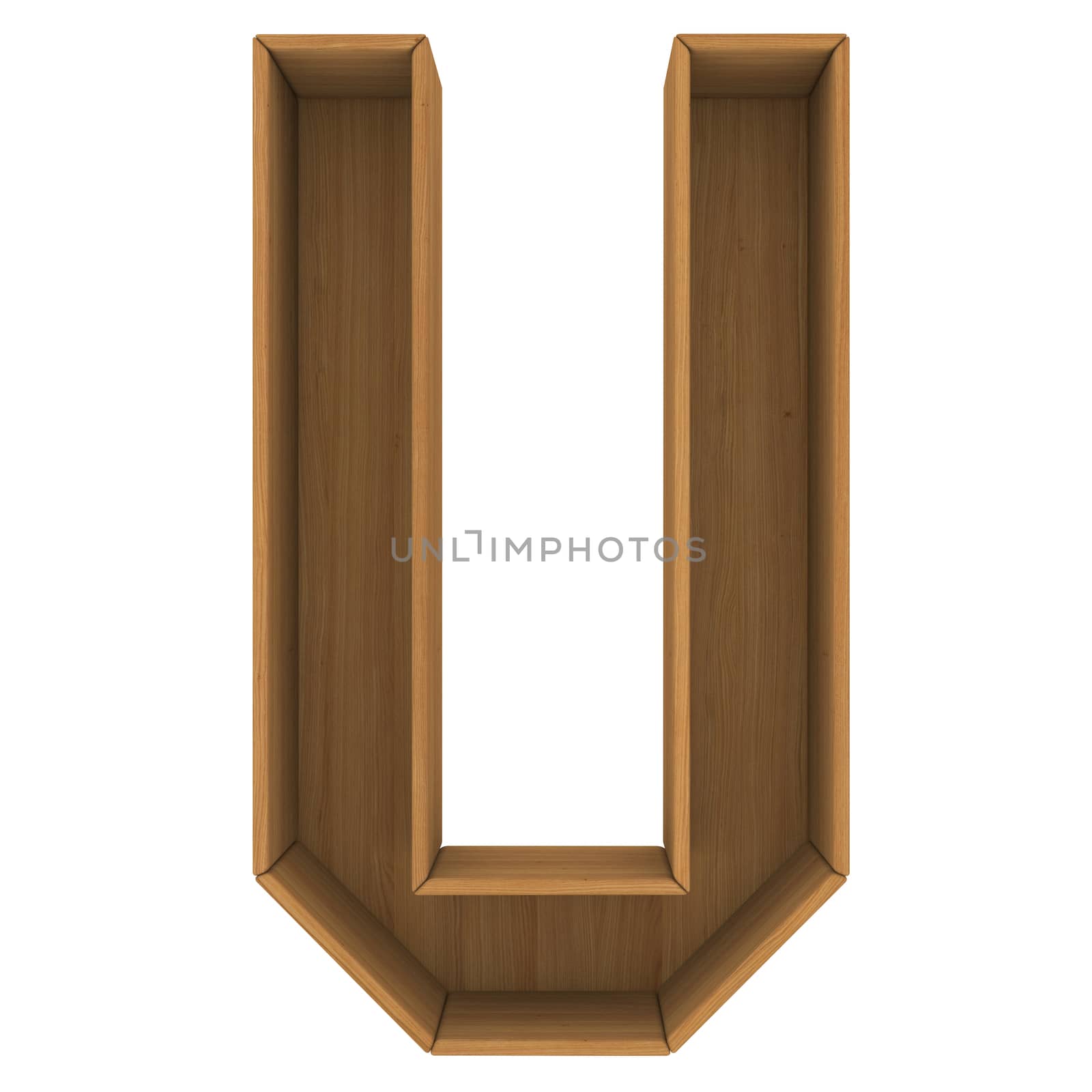 Wooden cabinet-letter. Isolated render on a white background