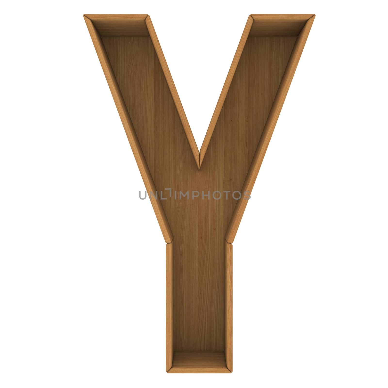 Wooden cabinet-letter. Isolated render on a white background