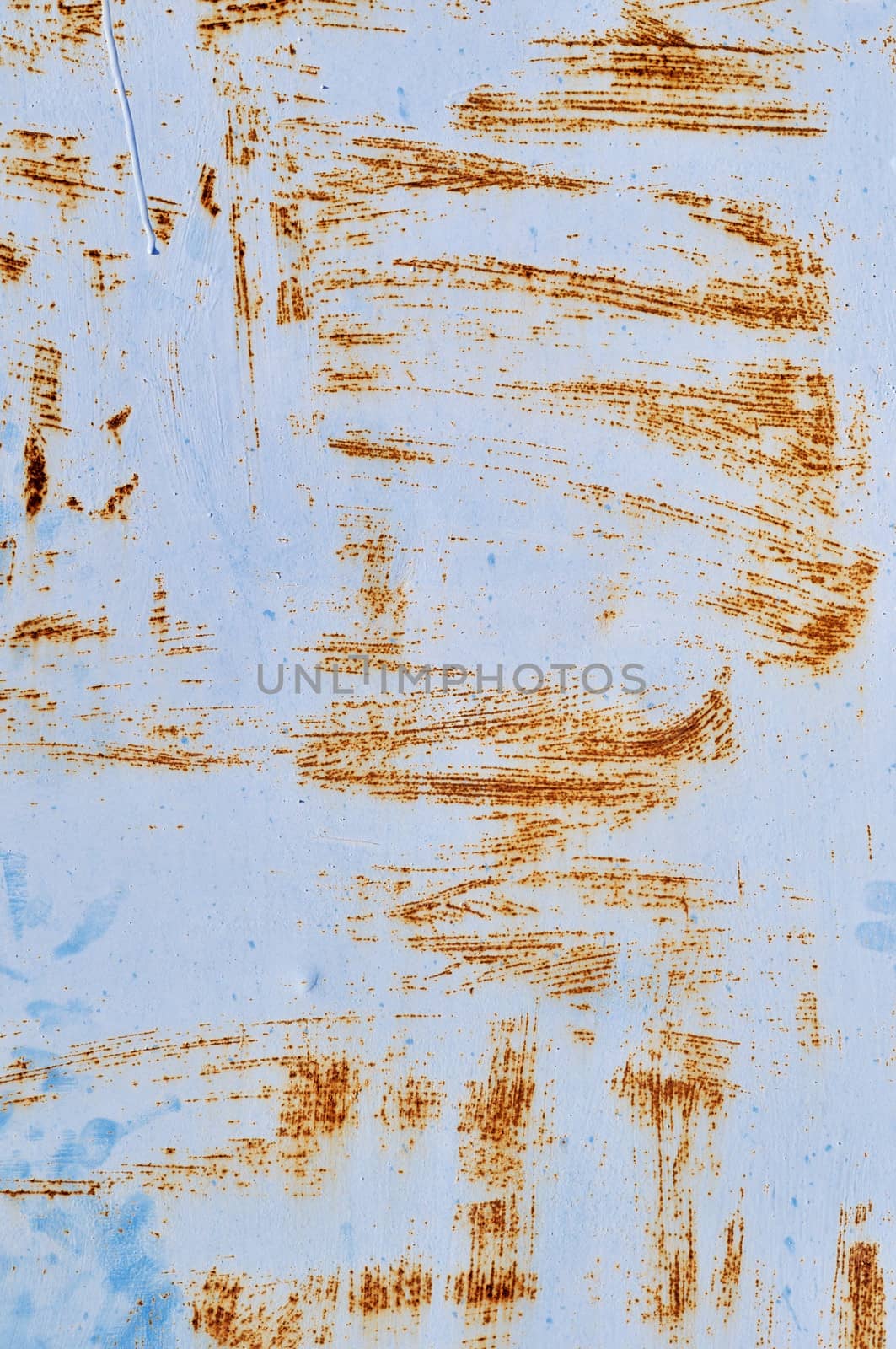 Close up of blue rusty steel surface