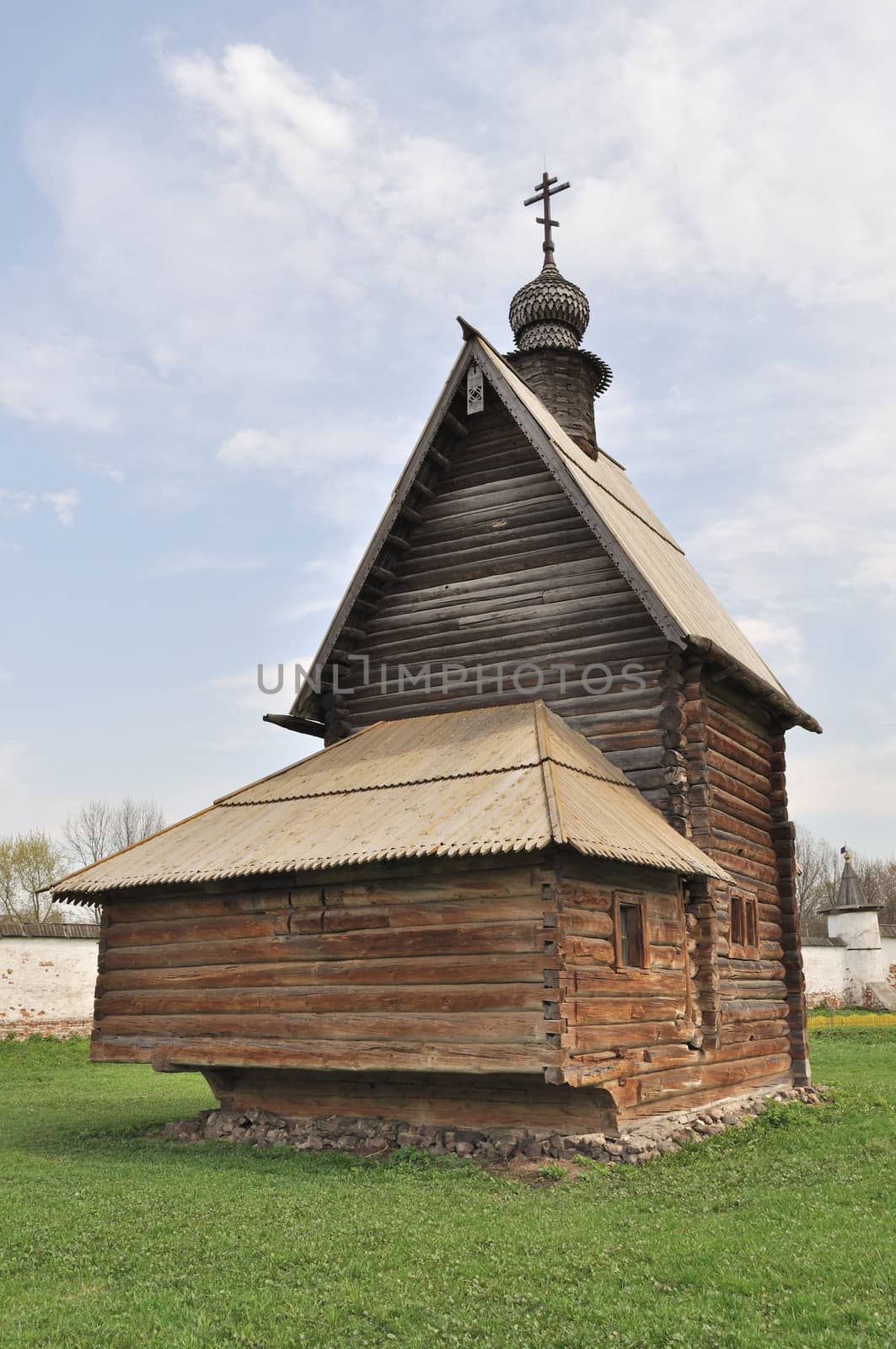 Ancient wooden church of St.George in Yuriev-Polsky town, Russia