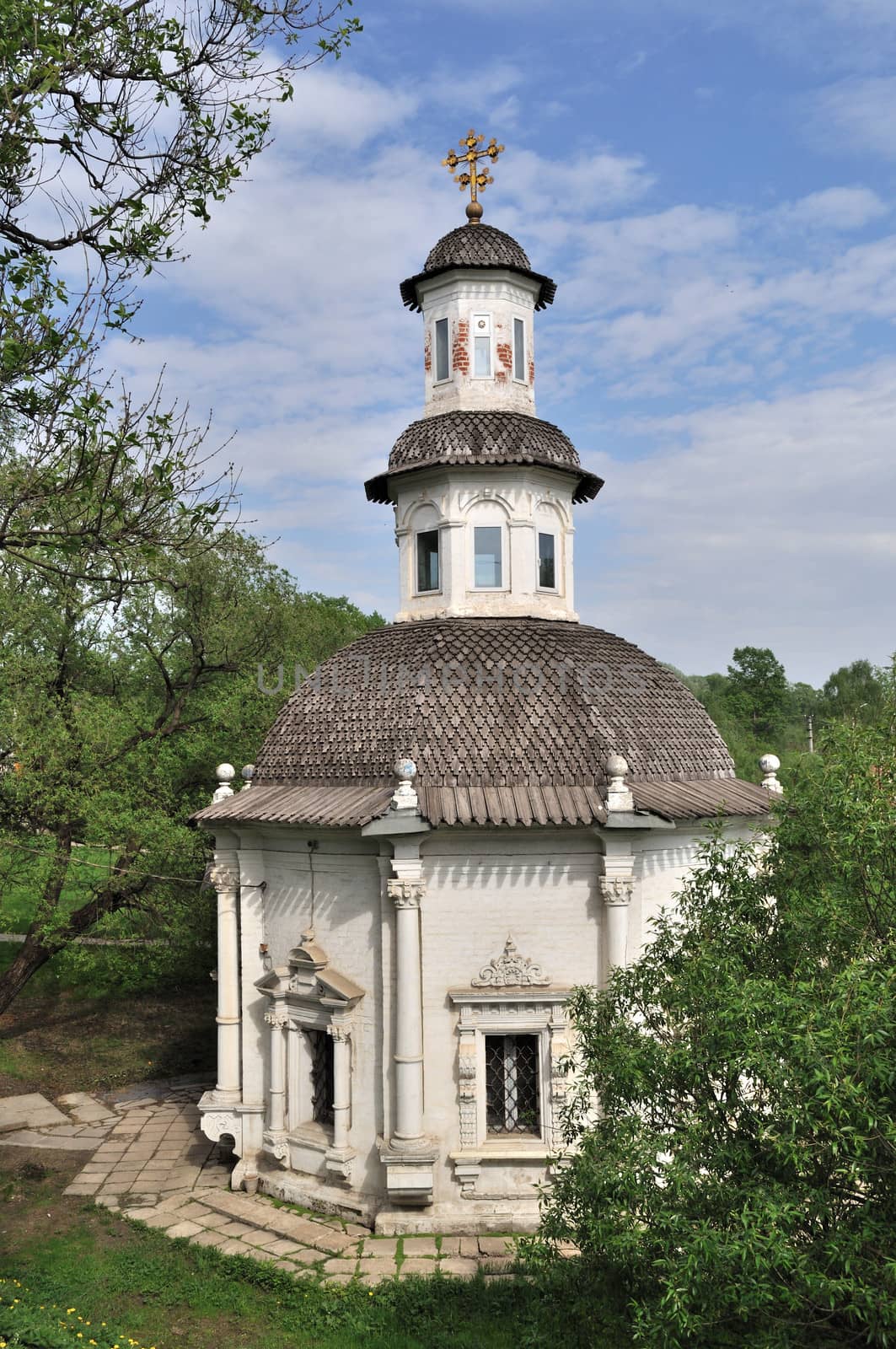 Chapel at the well in Sergiev Posad town, Russia