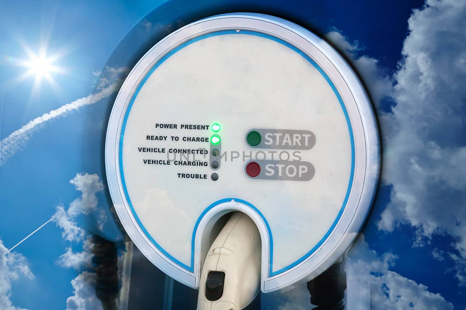 Charging station for electric hybrid car