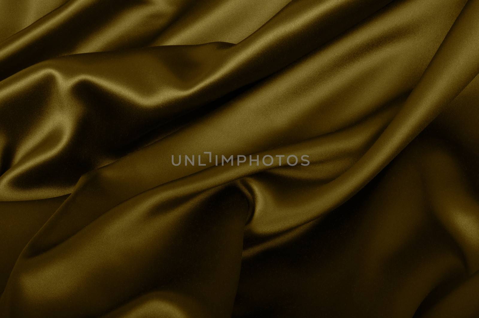 Satin Texture - Dark Golden Wavy Glossy Silk Drapery 
