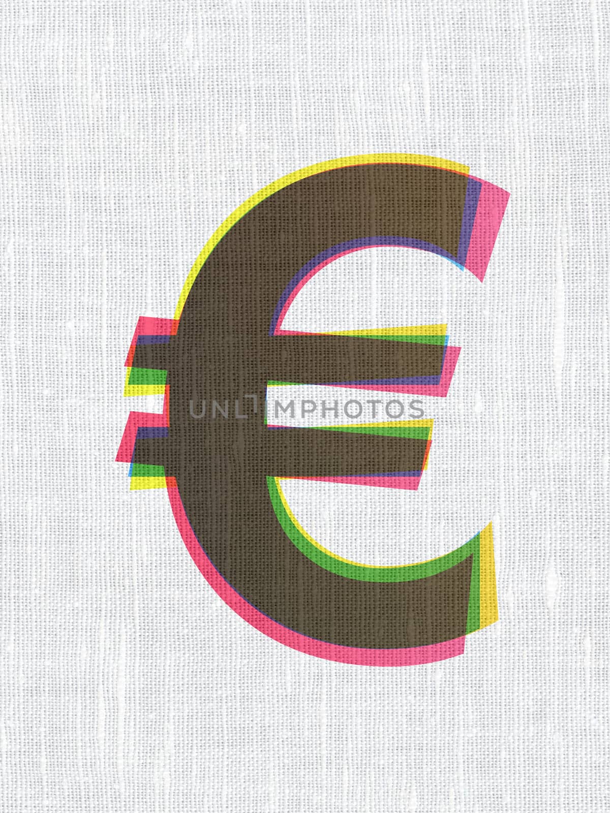 Currency concept: Euro on fabric texture background by maxkabakov