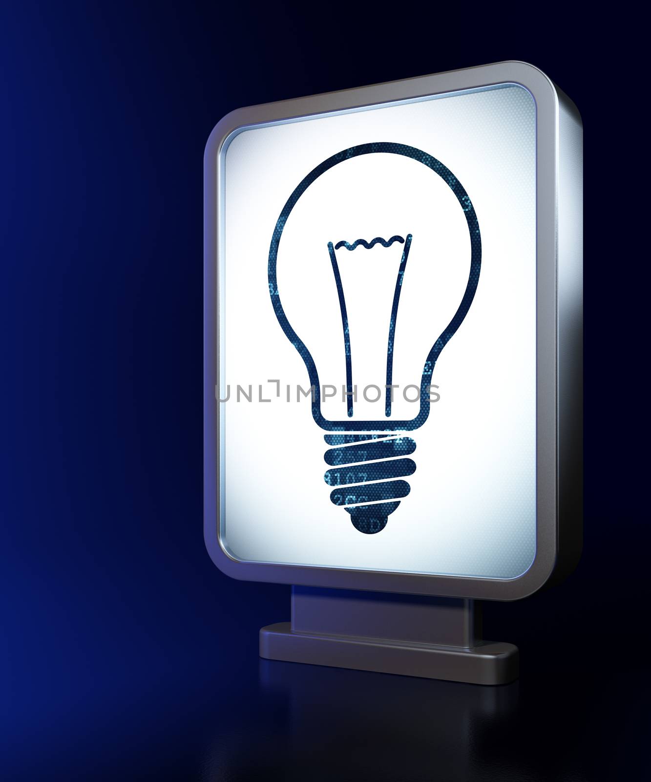 Business concept: Light Bulb on billboard background by maxkabakov