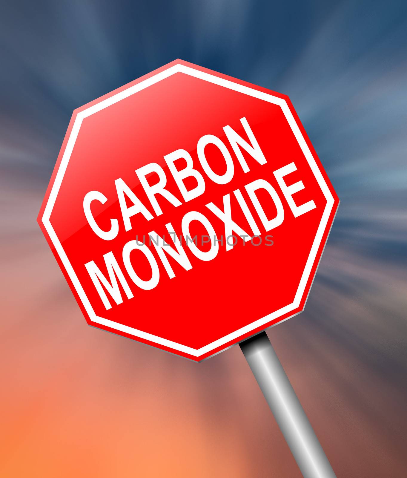 Illustration depicting a sign with a Carbon Monoxide concept.
