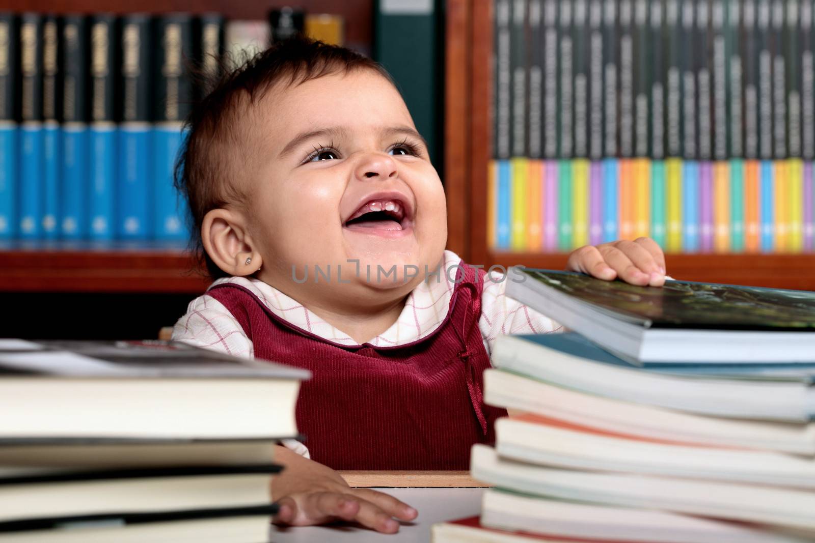 baby in library by erllre