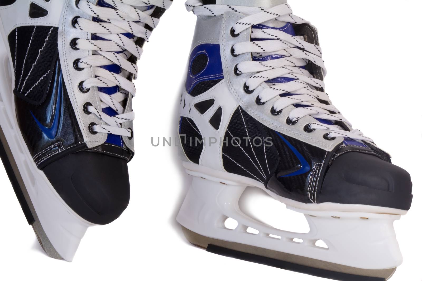 Comfortable and beautiful men's skating boots. Presented on a white background.
