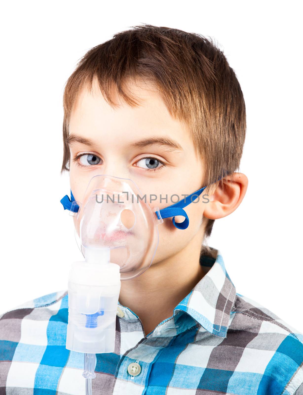 Child with inhaler mask by naumoid