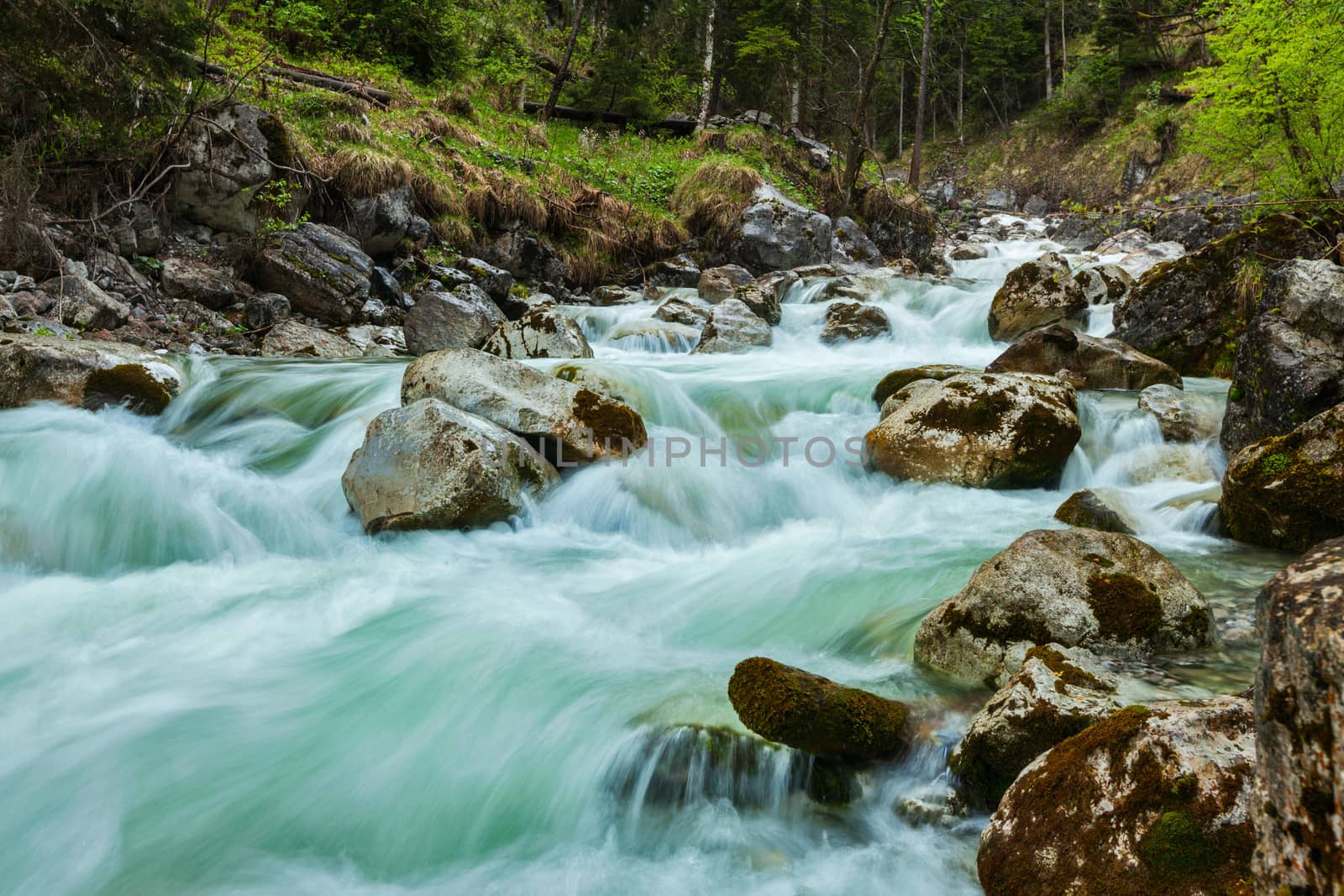 Cascade of Kuhfluchtwasserfall. Farchant, Garmisch-Partenkirchen by dimol