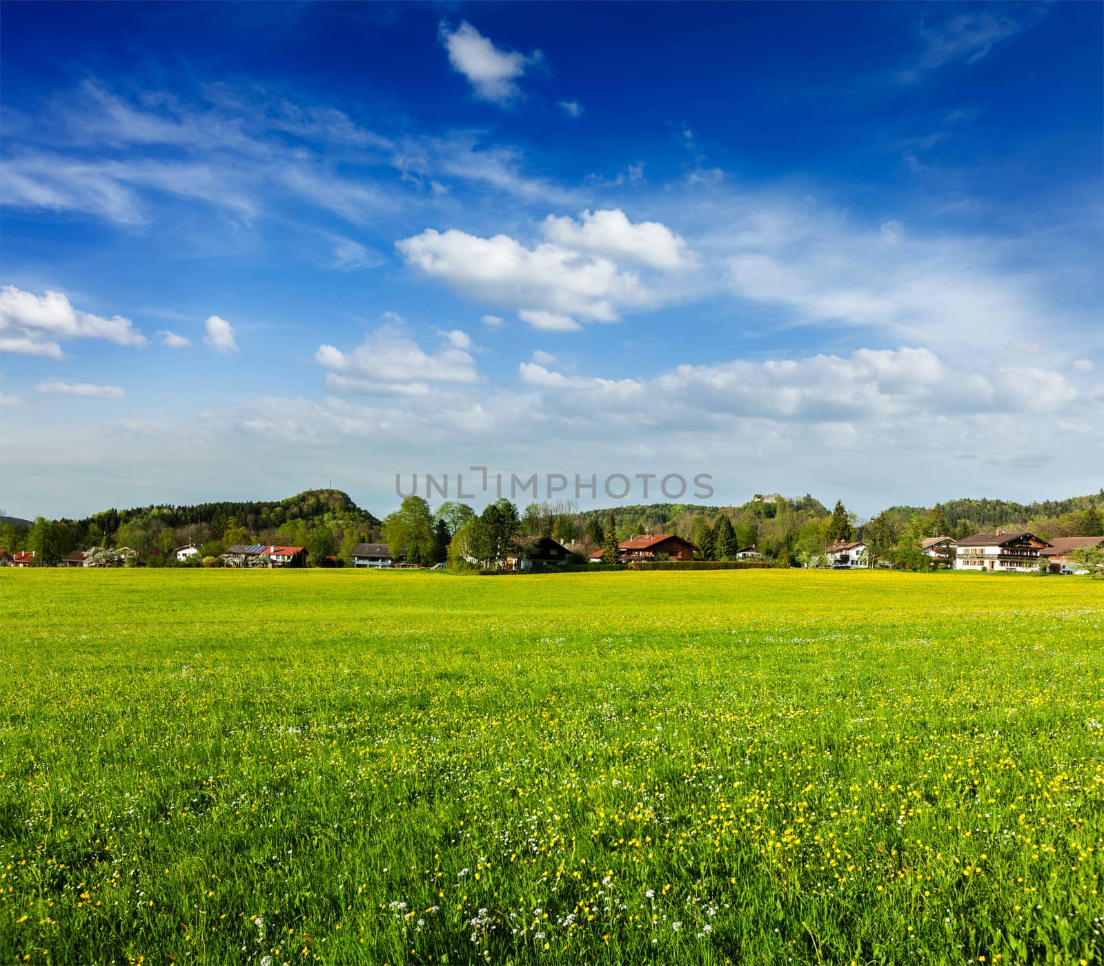 German countryside and village. Bavaria, Germany