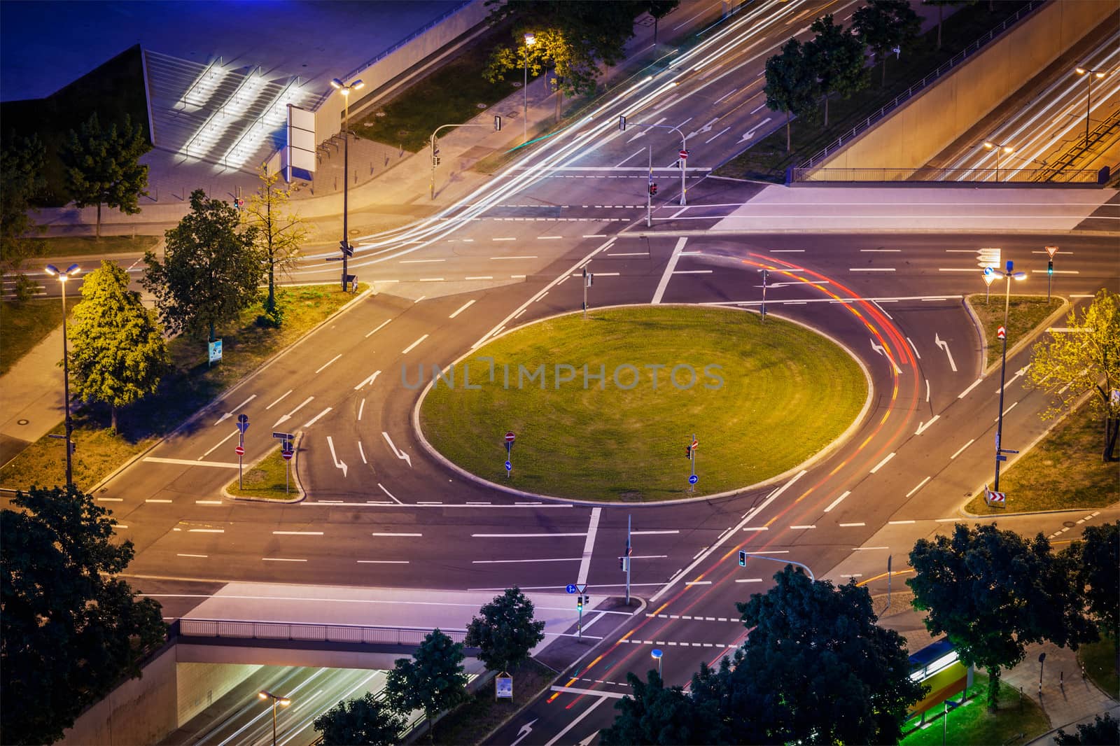 Elevated view of German road junction. Munich, Bavaria, Germany, by dimol