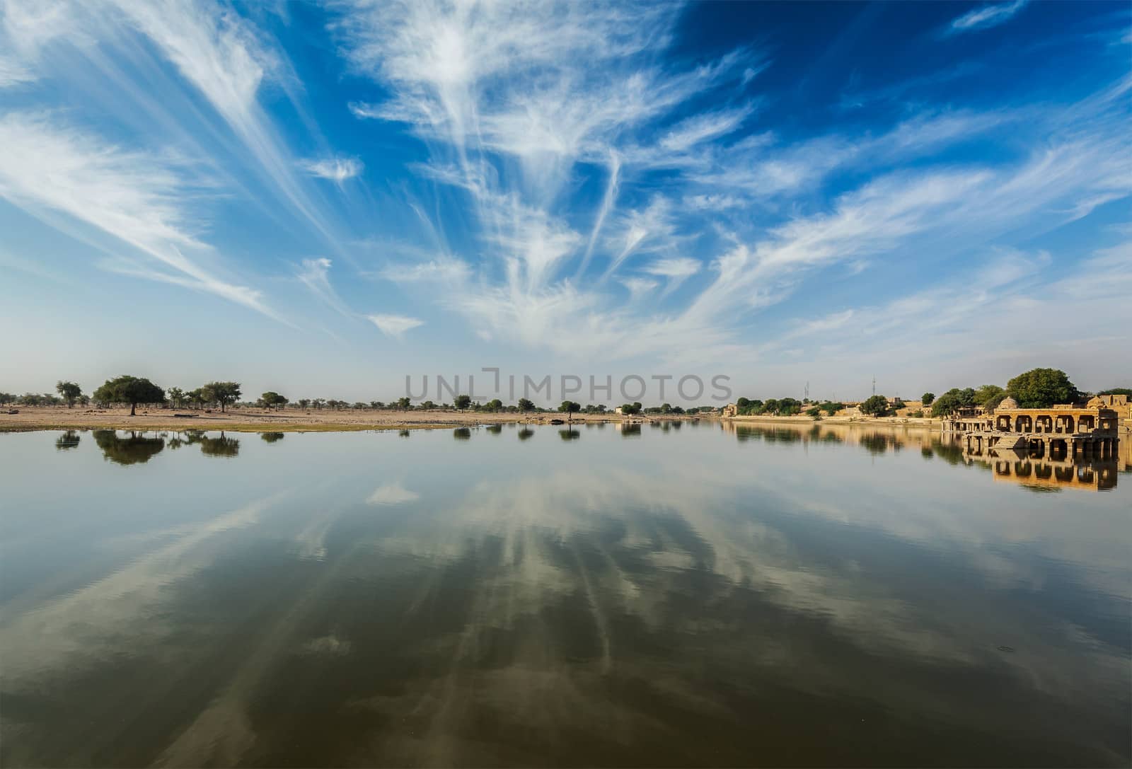 Gadi Sagar - artificial lake. Jaisalmer, India by dimol