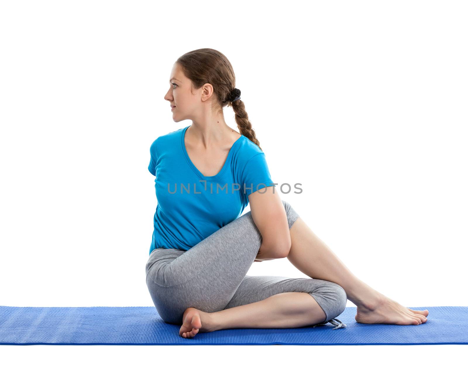Yoga - young beautiful woman doing yoga asana excerise isolated  by dimol