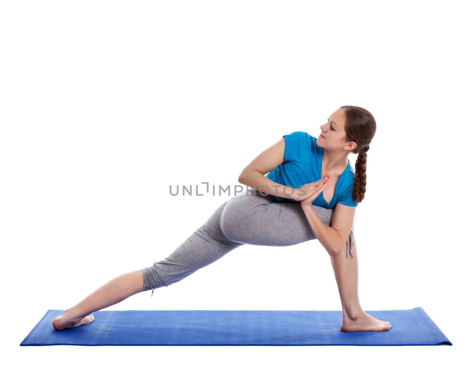 Yoga - young beautiful woman doing yoga asana excerise isolated  by dimol