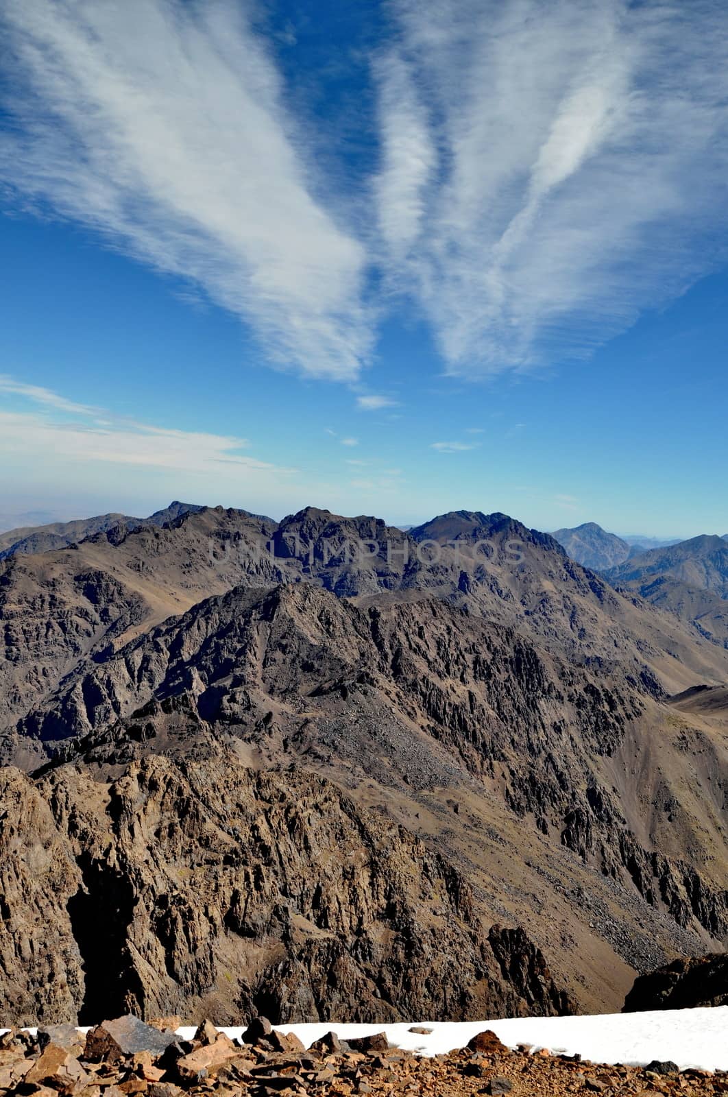 View from Mount Toubkal (4,167 metres), Atlas, Morocco