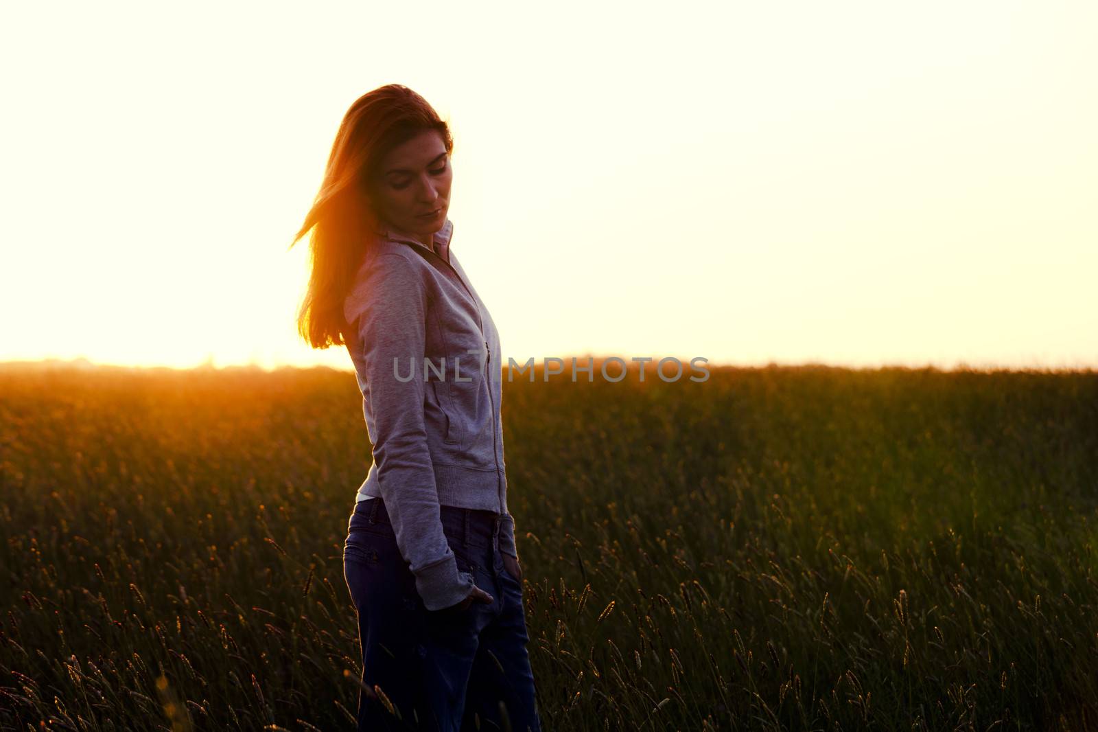 Outdoor portrait of a beautiful woman on a summer day