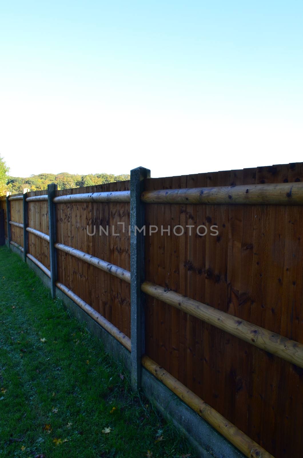 New wood fencing at a private garden.