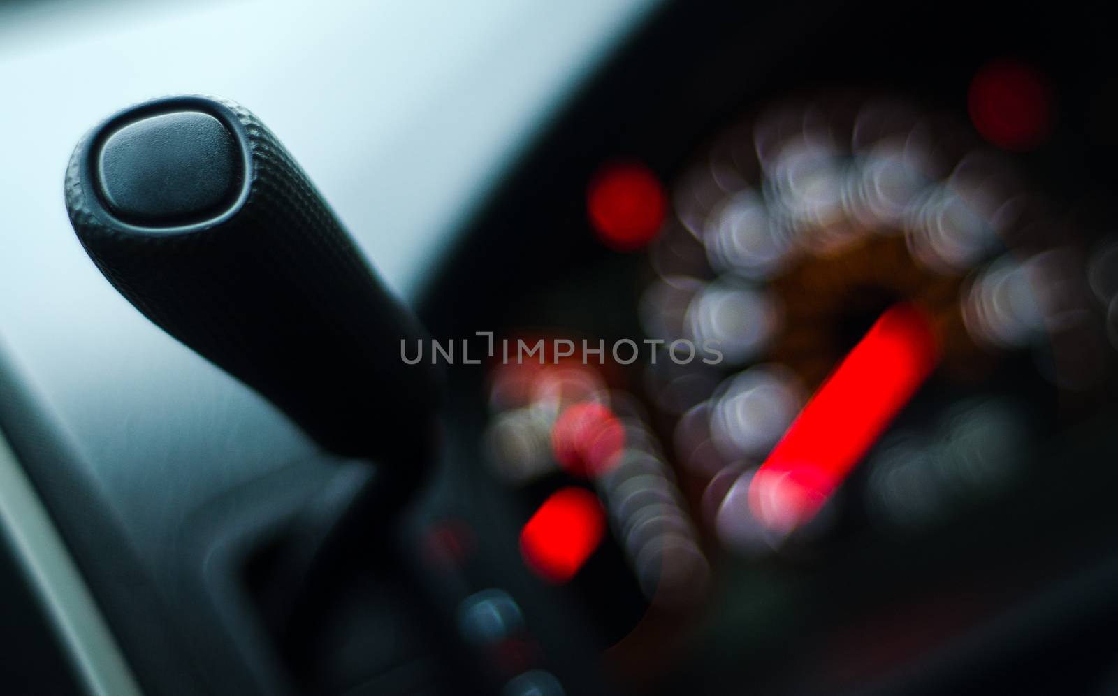 Car Gear Shift And Dashboard With Shallow Focus