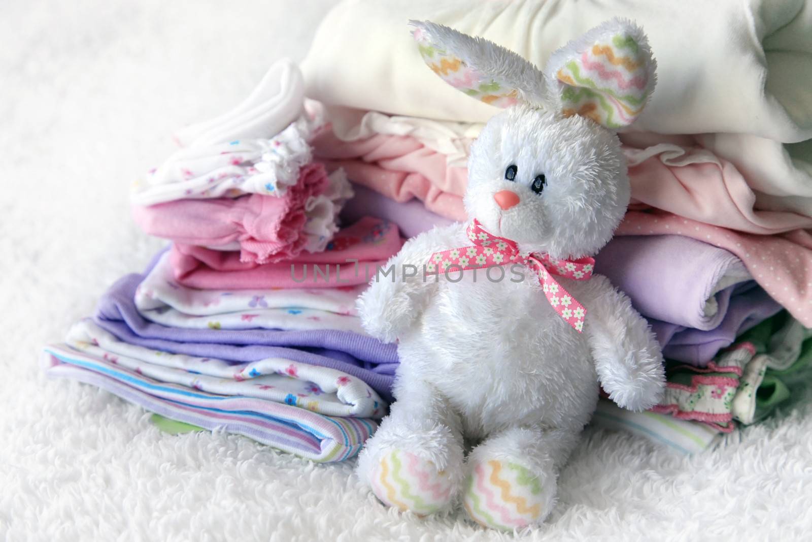 Lot of different baby clothes for the newborn