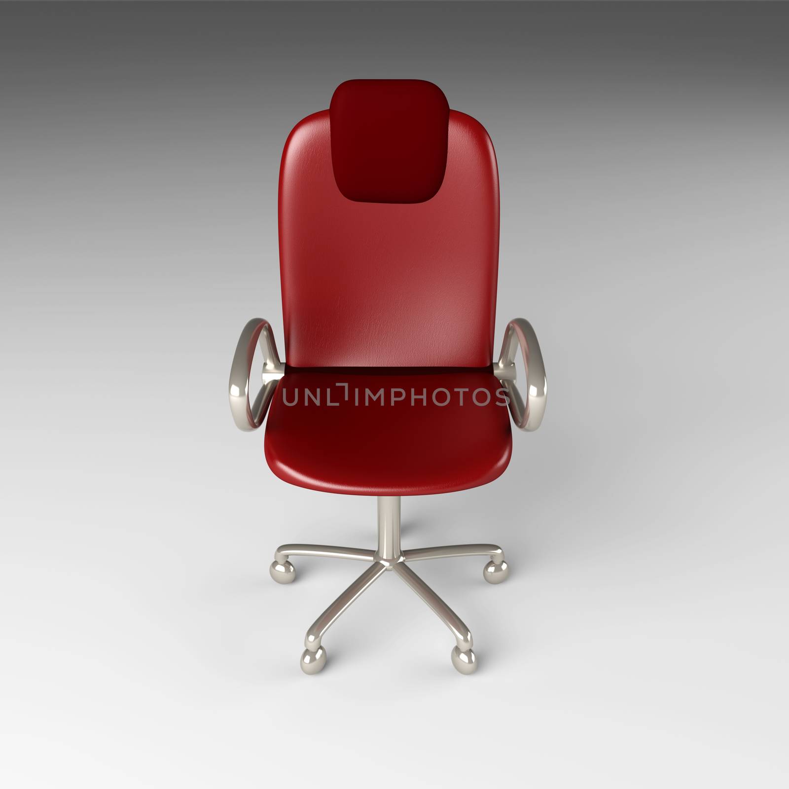 3D rendered office chair. Unbalanced lightning setup.