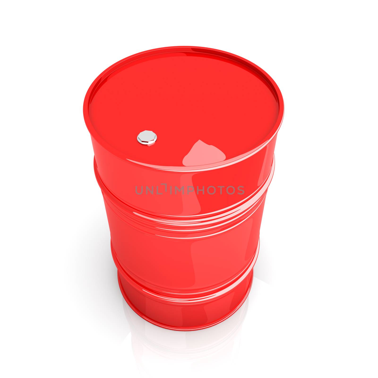 A industrial Barrel. 3D rendered Illustration. Isolated on white.