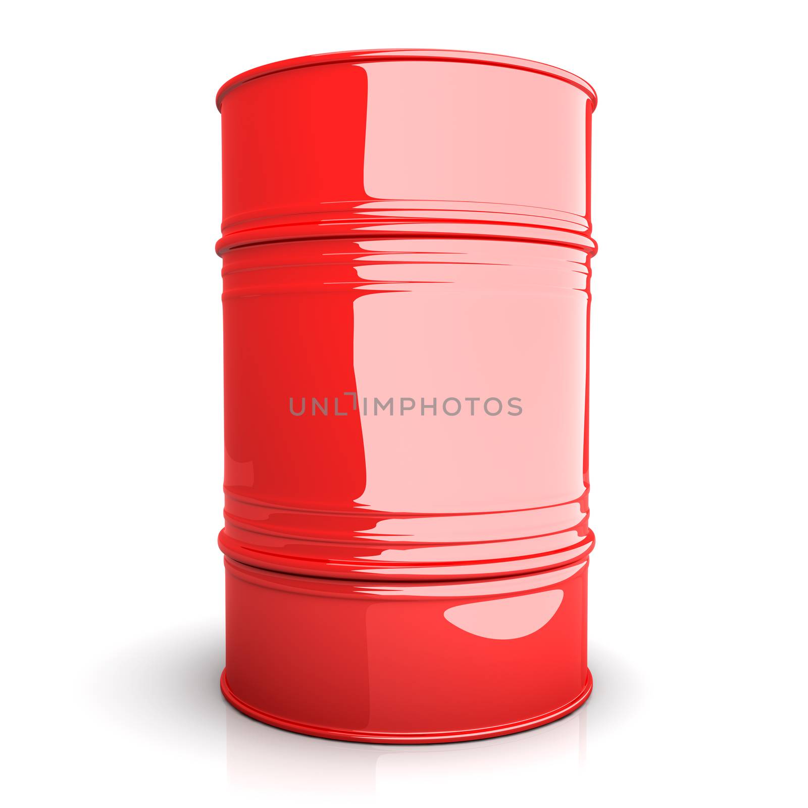 A industrial Barrel. 3D rendered Illustration. Isolated on white.