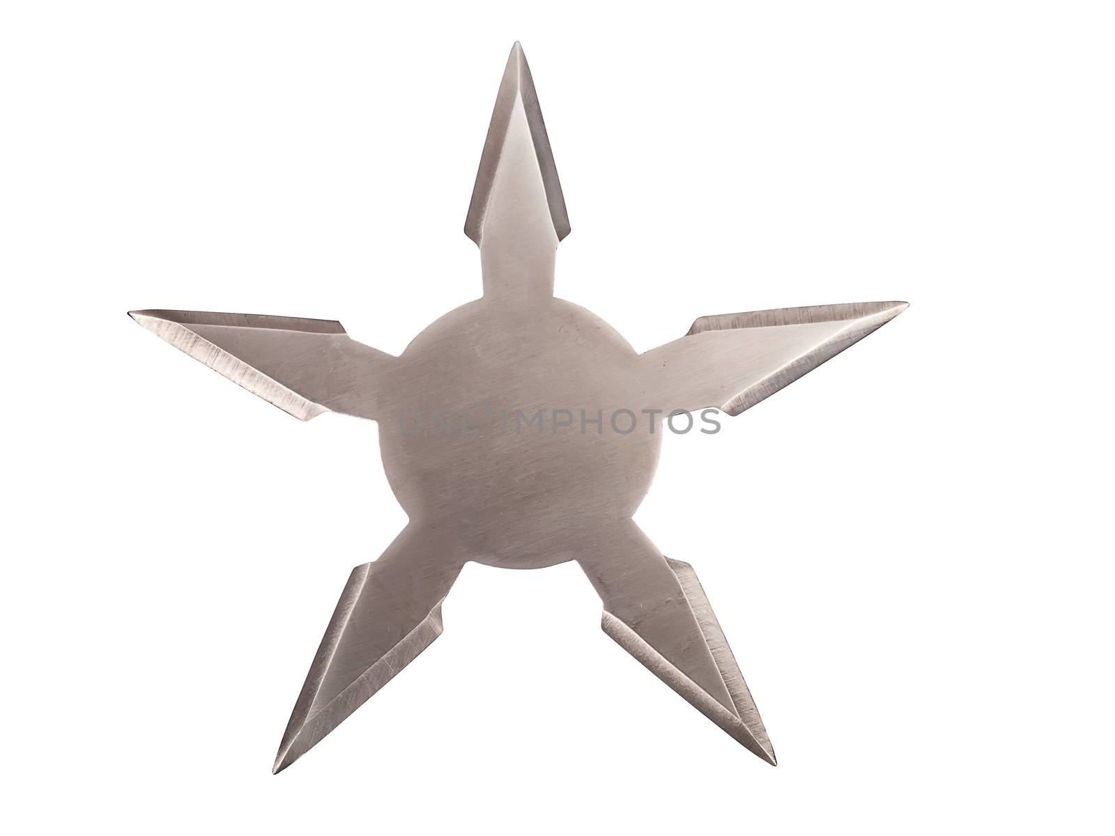 throwing five star ninja Shuriken isolated on white background