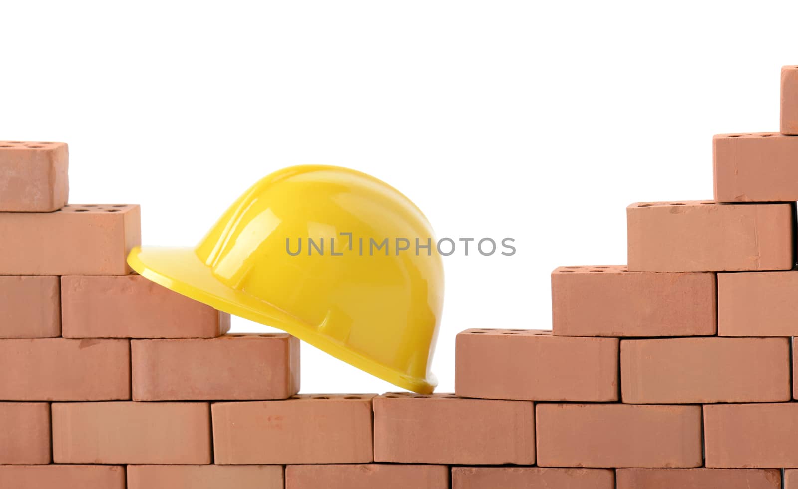 concept of construction and safety with white copyspace