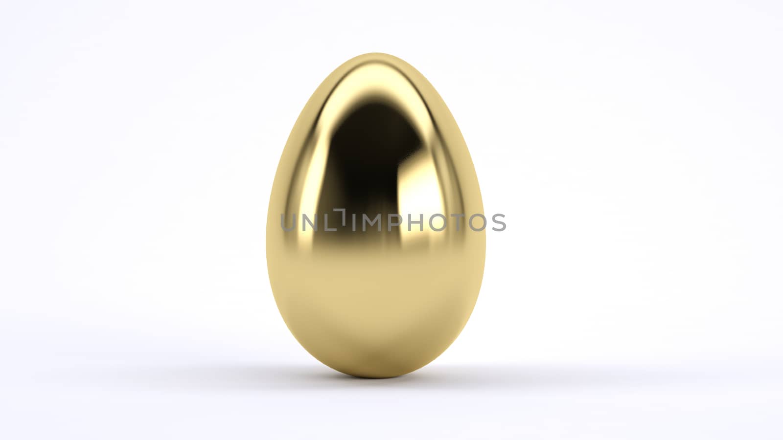 A golden egg on a white background