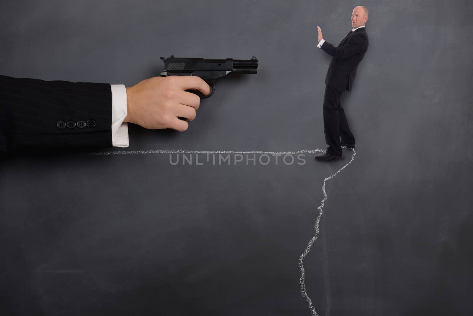 concept your fired businessman being pushed over the edge