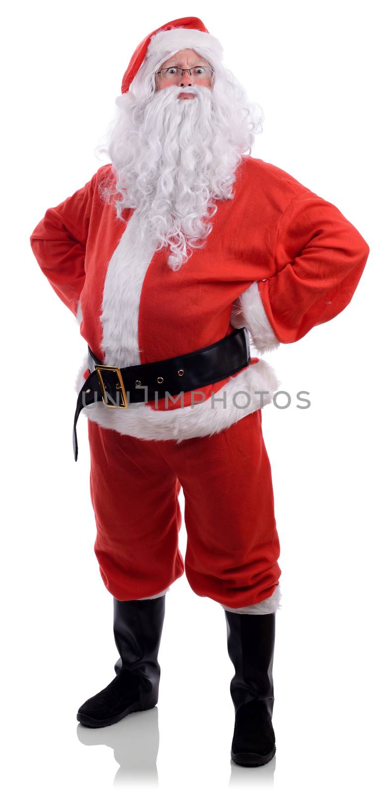 santa displeased with naughty behaviour isolated on a white background
