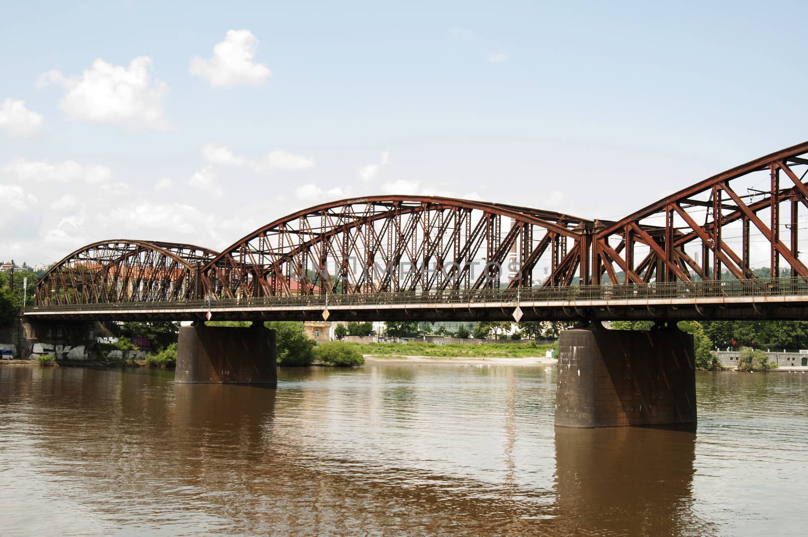 One of the determining structures of route of the Junction line, which connected the present Central station with Station of Smichov, was a railway bridge over the river of Vltava at Vyton. Its construction started in August 1870.