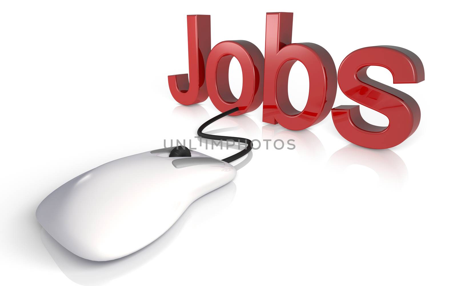 searing for a job concept online with a white background