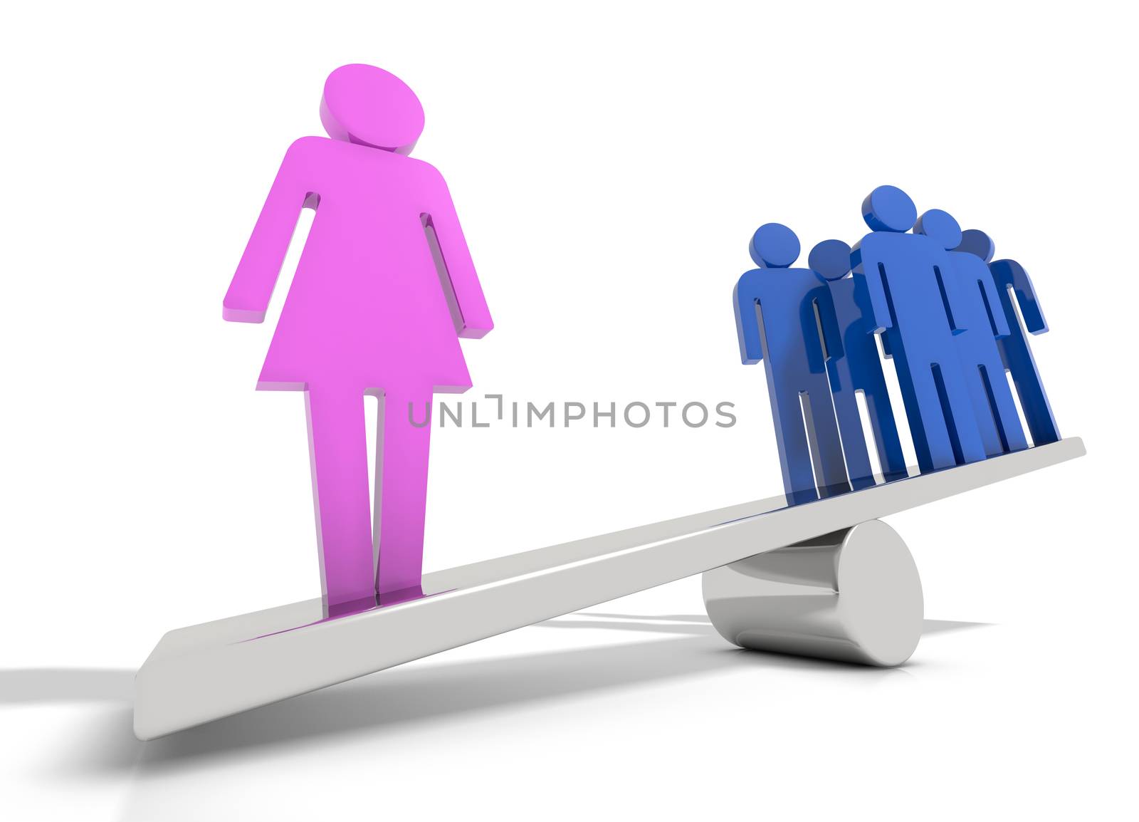 Concept of women power out weighing men 