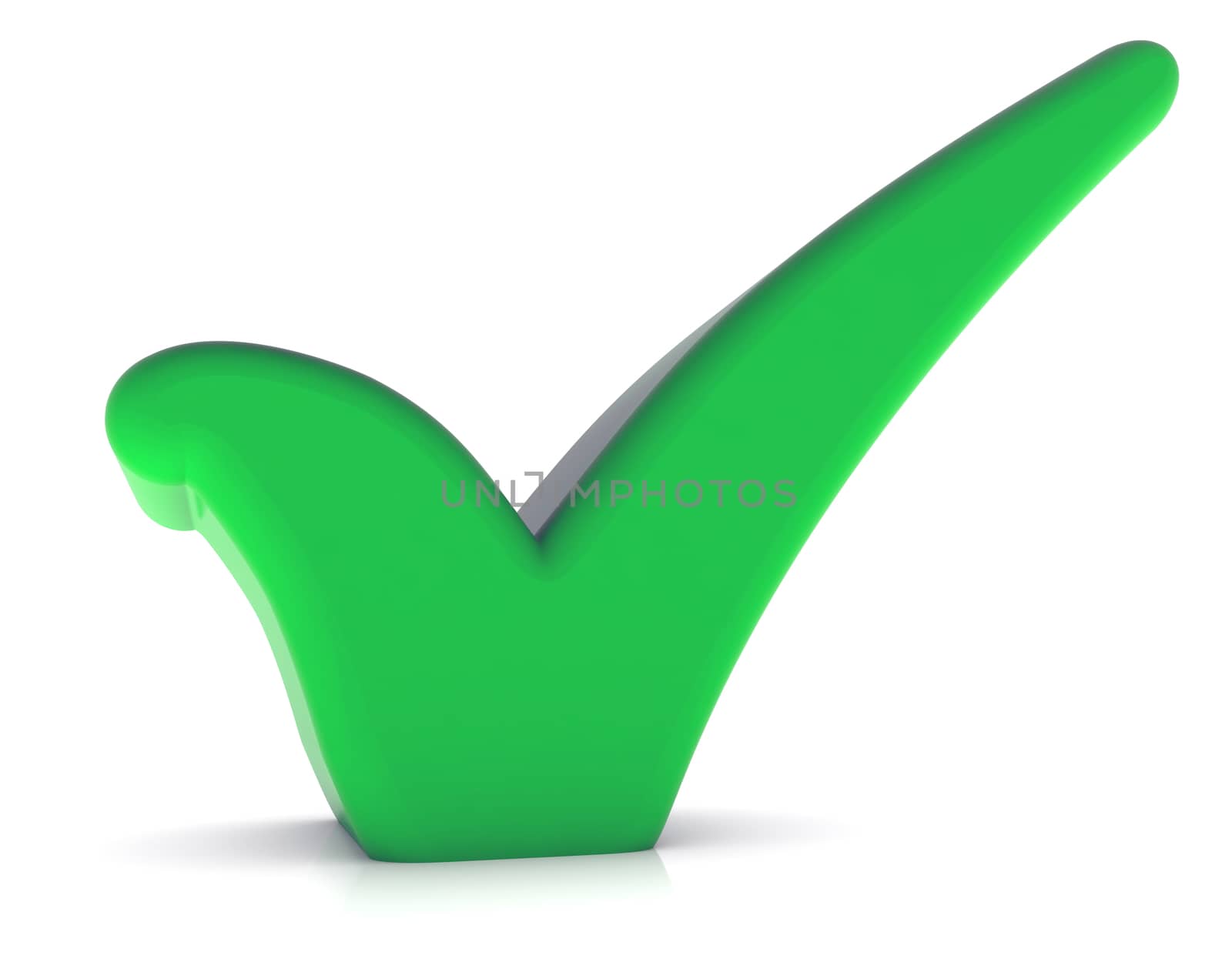 large green check mark isolated on a white background