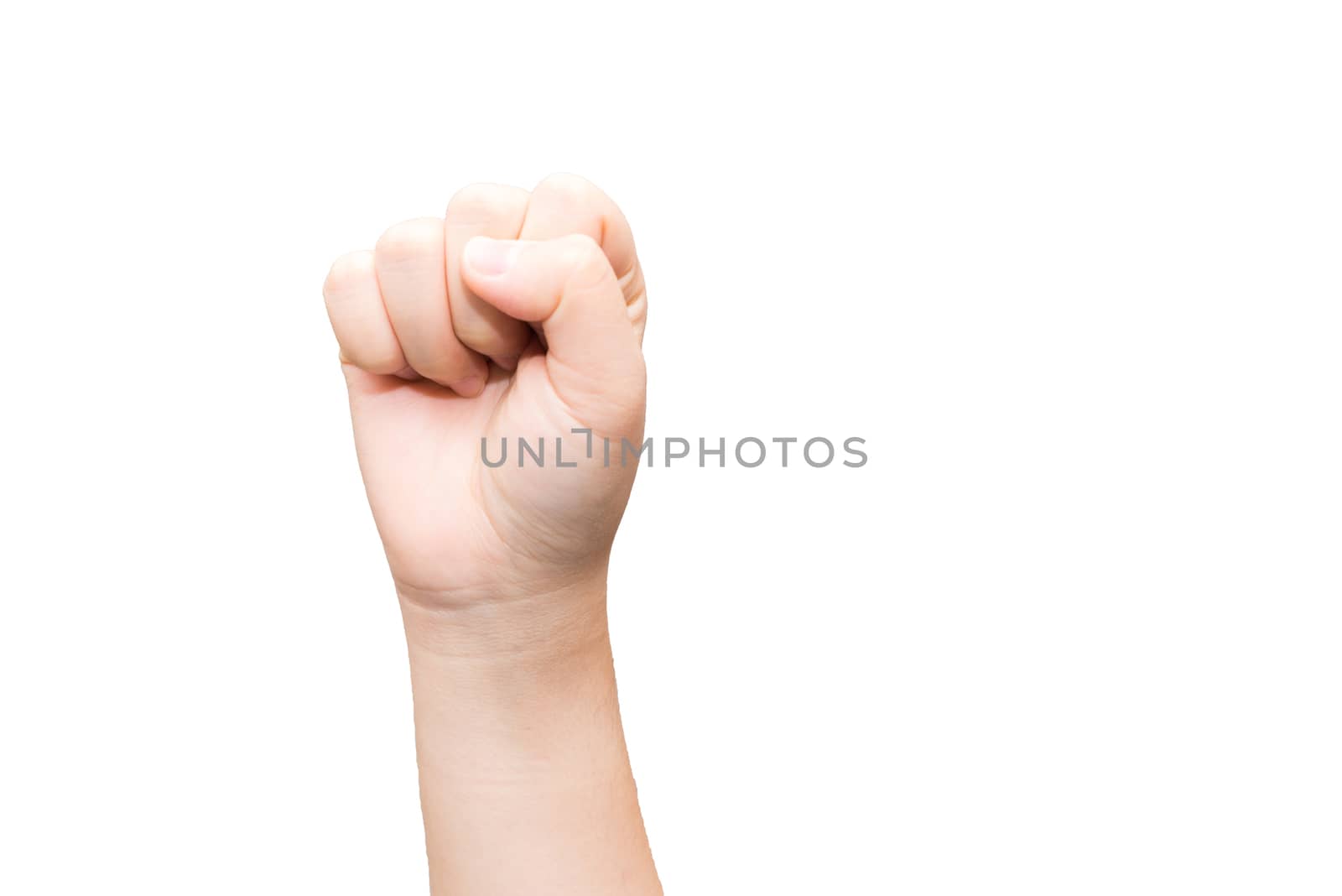 Hand with closed fist by IVYPHOTOS