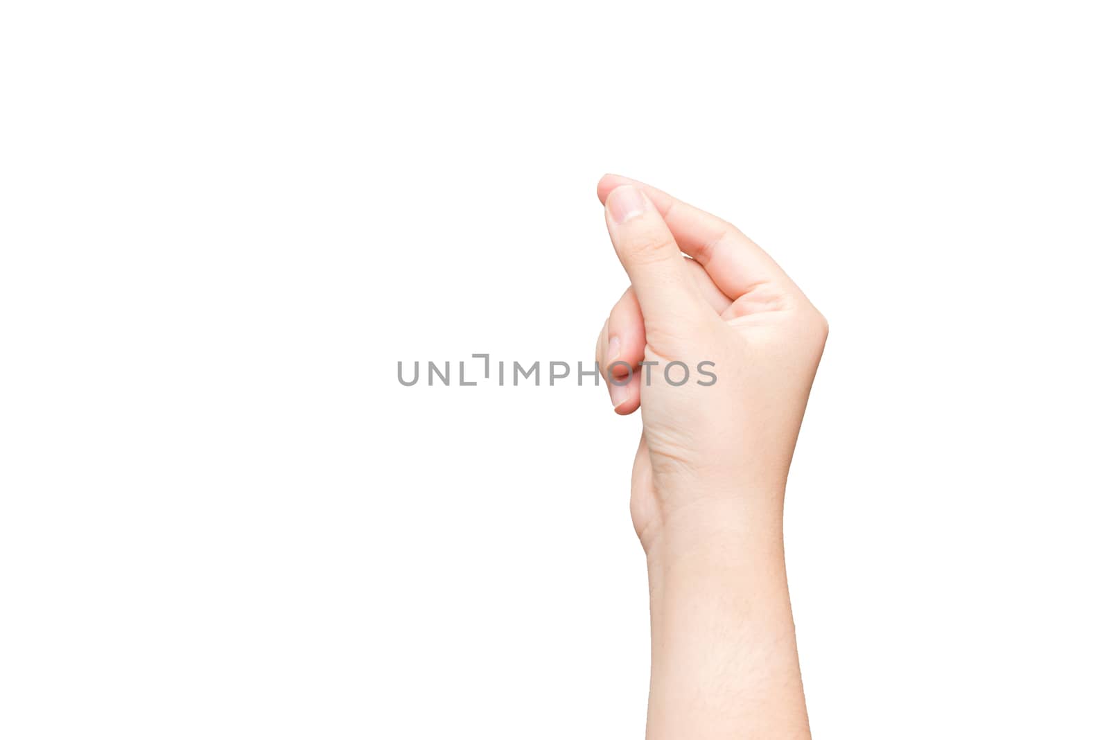 Hand holding imaginary card by IVYPHOTOS