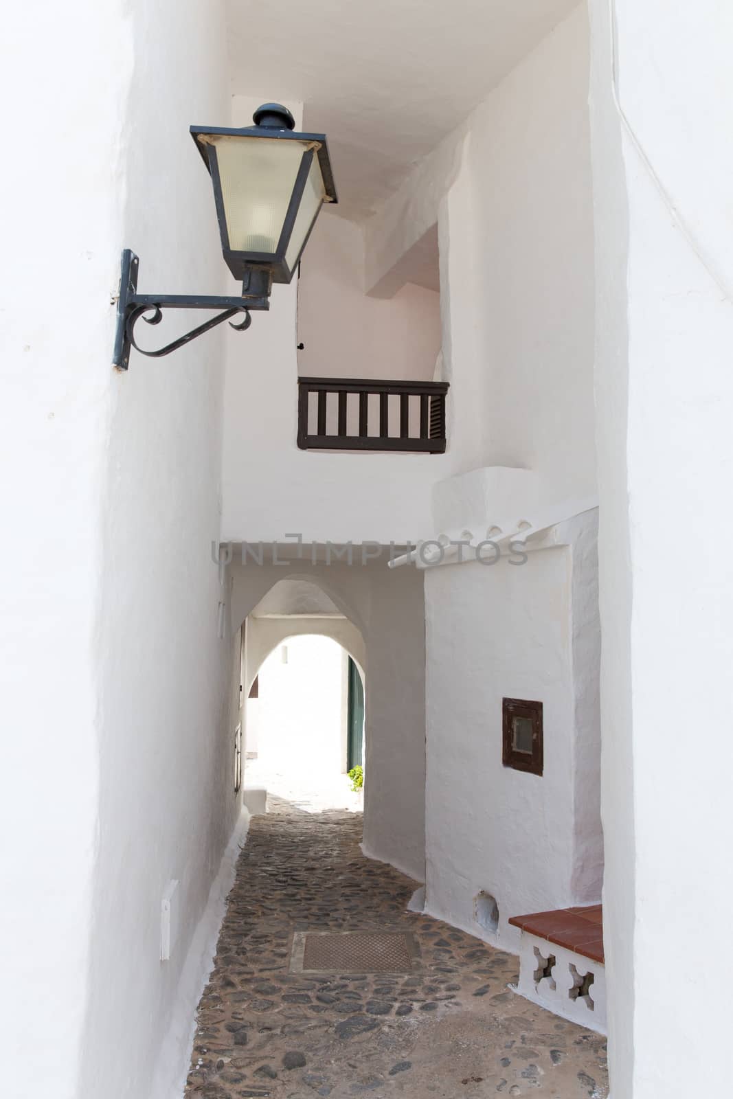 Binibequer Vell in Menorca Binibeca white village Sant Lluis at Balearic Islands