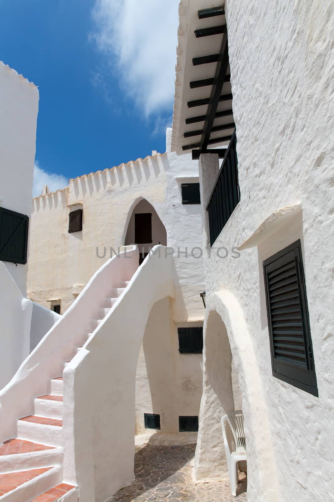 Binibequer Vell in Menorca Binibeca white village Sant Lluis at Balearic Islands