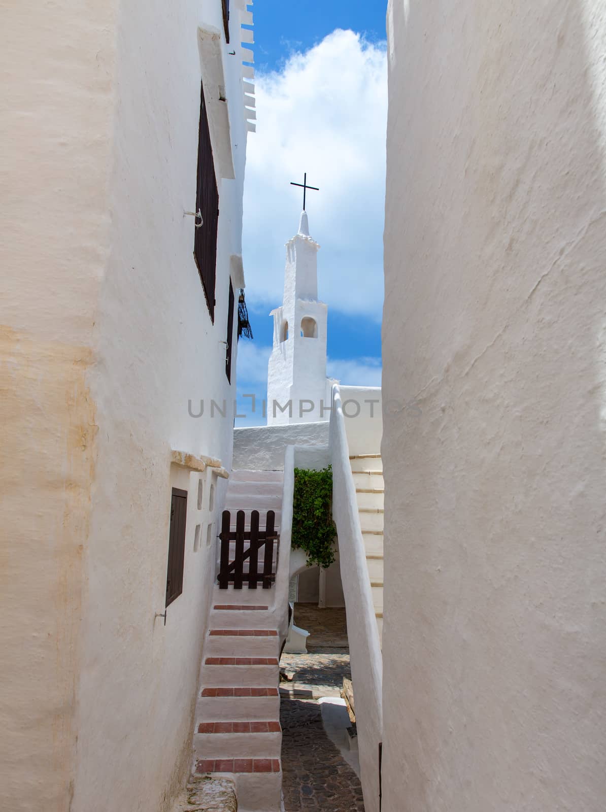 Binibequer Vell in Menorca Binibeca white village Sant Lluis at Balearic Islands