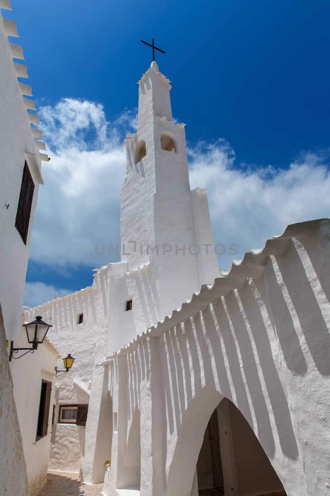 Binibequer Vell in Menorca Binibeca white village Sant Lluis at Balearic Islands