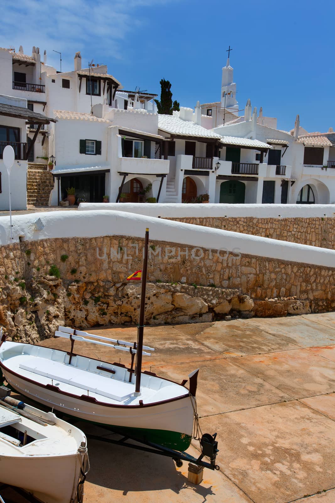 Binibequer Vell in Menorca Binibeca white village Sant Lluis at Balearic Islands