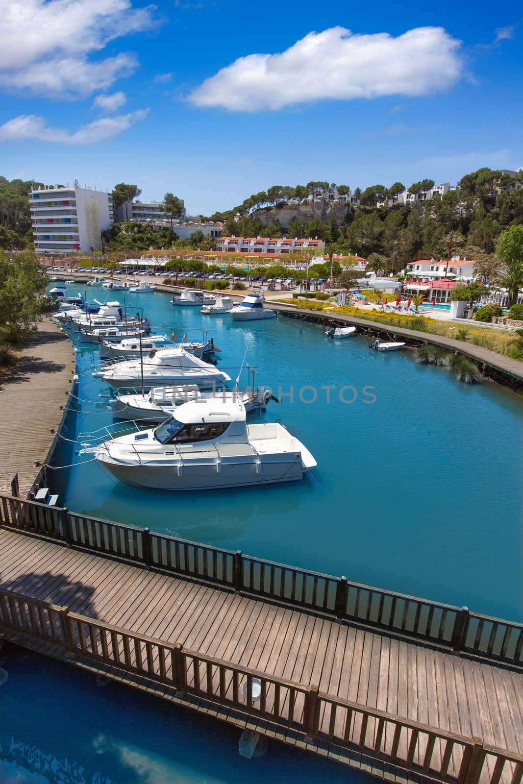 Menorca Cala Galdana boats river in Ciutadella at Balearic islands